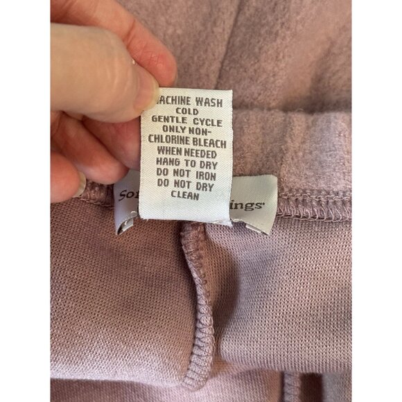 Soft Surroundings Women’s Fleece Pants Size Large Lavender Purple Comfy Pull On - Picture 4 of 7